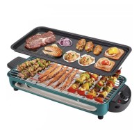 INTEXCA Portable Multifunctional Electric Grill w/ Non-Stick Cooking Surface Adjustable Temperature Knob 